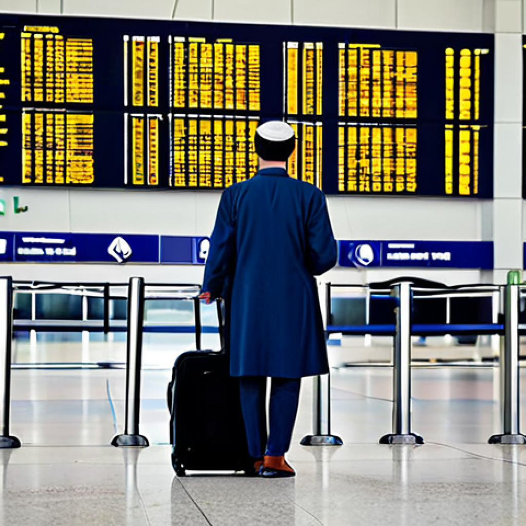 Navigating the Terminal**

"Traveler with luggage looking at terminal signs in Ben Gurion Airport, fully clothed in modest travel attire, safe for work, appropriate content, professional, well-lit environment, perfect anatomy, correct proportions, natural pose, modern architecture in background, Israel airport setting."

**