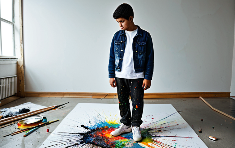 이스라엘 현대 예술의 흐름 - **Prompt:** "A contemporary art gallery exhibition featuring a video installation exploring memory a...