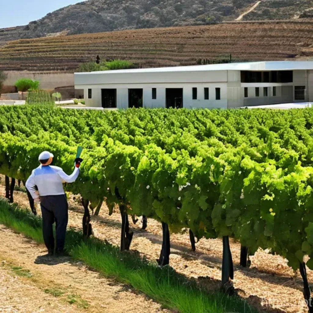 이스라엘의 주요 와인 생산지 - **Prompt:** A visually rich image showcasing the harmonious blend of ancient tradition and modern in...