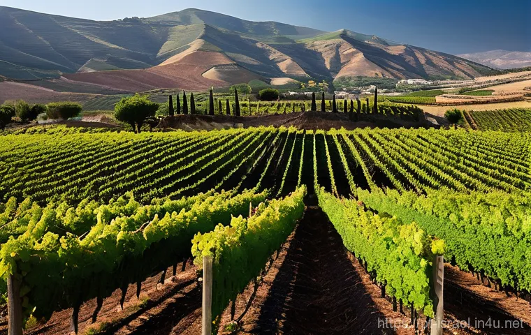 이스라엘의 주요 와인 생산지 - **Prompt:** A visually rich image showcasing the harmonious blend of ancient tradition and modern in...