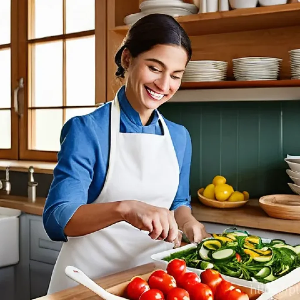 이스라엘에서 배우는 쿠셔 요리 비법 - **Prompt:** A cozy, modern Kosher kitchen, meticulously organized. On one counter, a distinct set of...