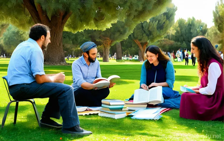 이스라엘의 주요 서점과 도서 페스티벌 - **Prompt:** "An elegant and modern literary space in Jerusalem, reminiscent of the National Library ...