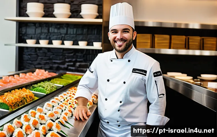 이스라엘에서 경험하는 쿠셔 요리 - **Prompt:** A vibrant, modern kosher restaurant in Tel Aviv, with large windows overlooking a bustli...