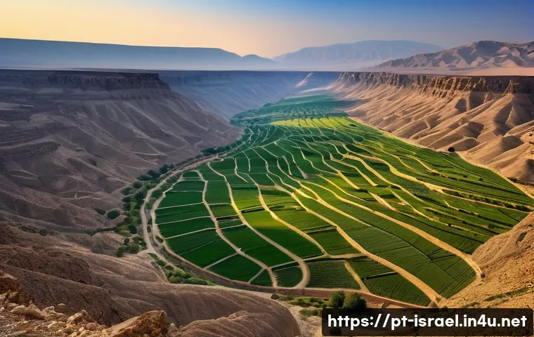 이스라엘 요르단계곡 여행 - **"Ancient Echoes of the Jordan Valley"**: A majestic, wide-angle shot capturing the historical dept...