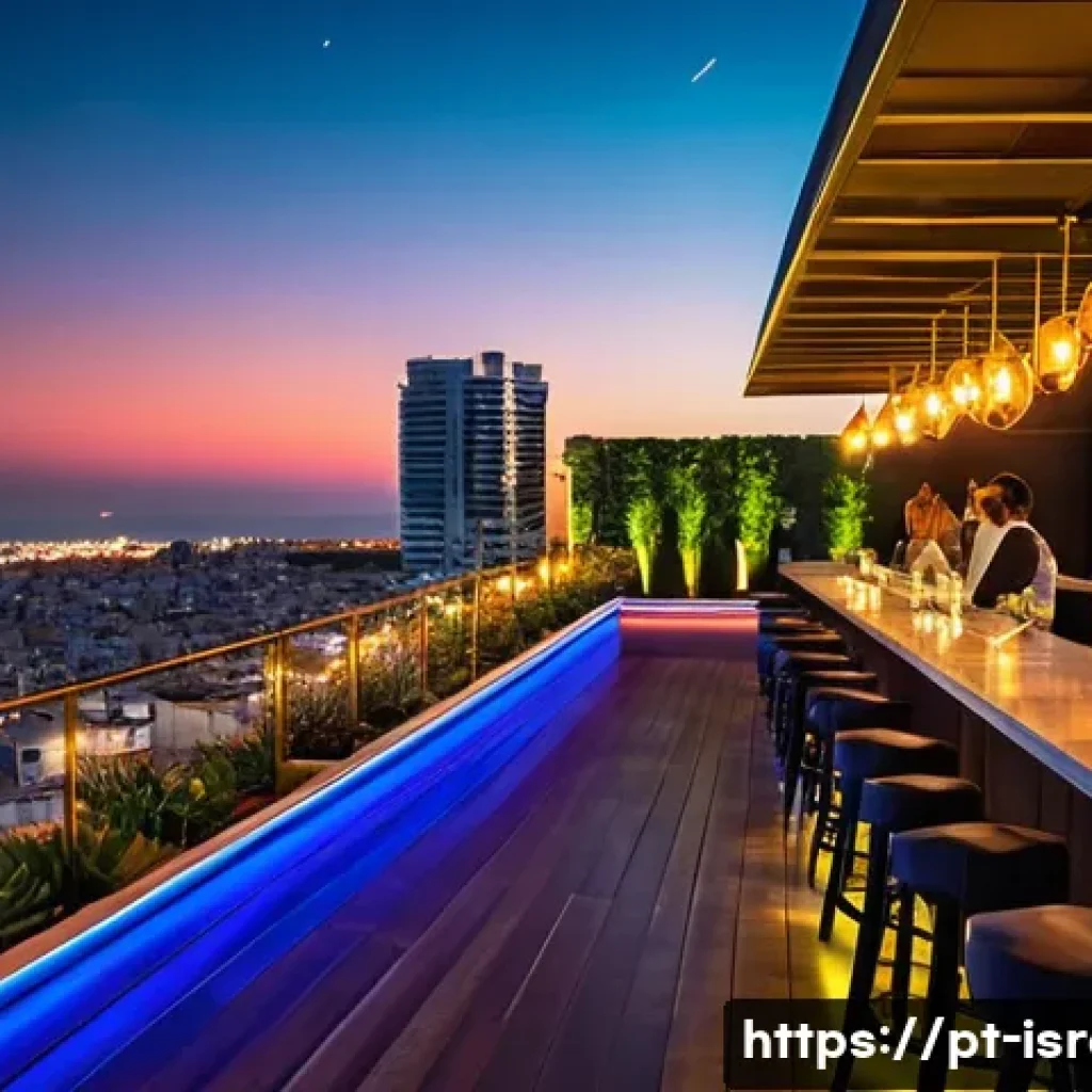 이스라엘의 밤문화 트렌드 - **Vibrant Tel Aviv Rooftop Nightlife:** A dynamic and sophisticated rooftop bar scene in Tel Aviv at...