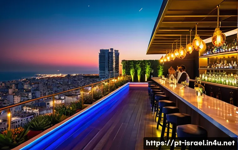이스라엘의 밤문화 트렌드 - **Vibrant Tel Aviv Rooftop Nightlife:** A dynamic and sophisticated rooftop bar scene in Tel Aviv at...