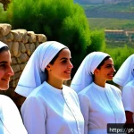 이스라엘 소수민족  드루즈족 - A detailed and vibrant scene of a Druze mountain village in Northern Israel during a cultural festiv...